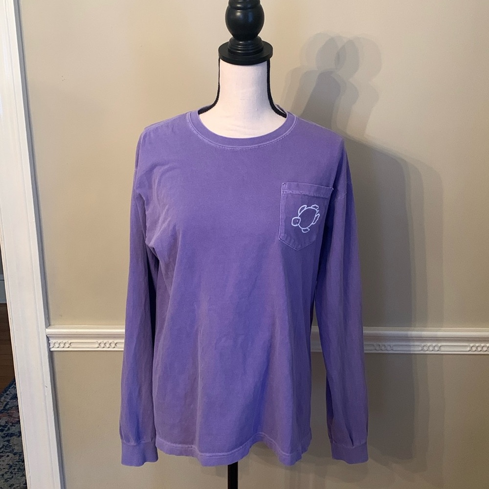 Comfort Colors Purple Shelly Cove Long Sleeve Tee. Size M.